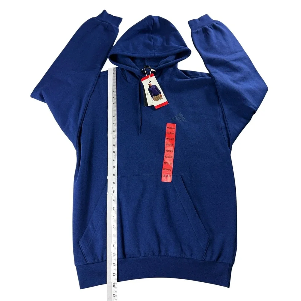 Adidas Mens FL SL Hoodie Dark Blue Fleece Pullover Sweatshirt JY9068 Medium NWT